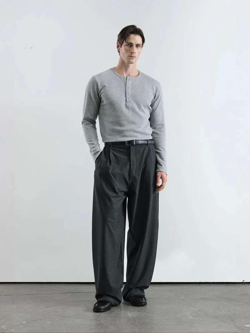 Giesto GIESTO Men's Striped Palazzo Pants with Pleats